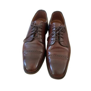 Allen Edmonds Yorktown Derby Brown Leather Cap-Toe Lace Up Dress Shoes Size 8